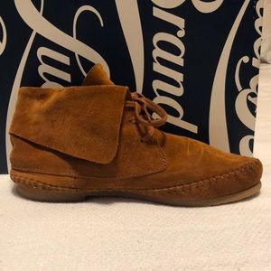 Tan suede moccasins